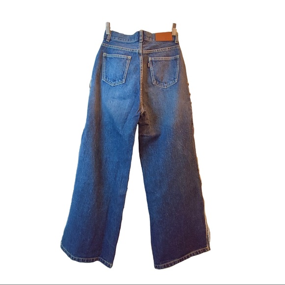 Side Lace up slit wide jeans - Picture 6 of 7